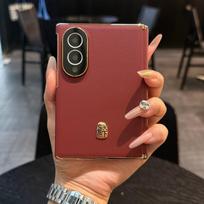Skirta Samsung Galaxy Z Fold 8 dėklas, prabangus PU odos apvalkalas, patogus, padengtas metalu, apsauginis galinis dangtelis, skirta Z Fold 8 Ultra korpusas Galaxy Z Fold 8 raudona