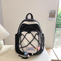 College Style Contrast Small Schoolbag Japanese Ins Cute Little Fresh Niche Mini Mori Girl Backpack Backpack . brown
