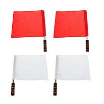 4pcs Nylon Small Referee Flag Volleyball Soccer Football Rugby Hockey Banner red