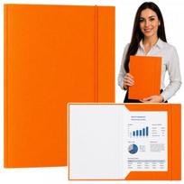 LEAN Lakuotas kartoninis aplankas su elastine juostele, A4, 300 g/ m2, oranžinis