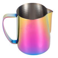Coffee Cup 304 Stainless Steel Milk Frothing Pitcher Mug with Handle for Latte ArtColorful Purple 350ml gray