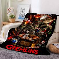 1 vnt. Gremlins Kalėdinė pledas minkštas flanelinis, jaukus visais sezonais poliesterio, puikiai tinka namams, biurui 80cmx120cm brown