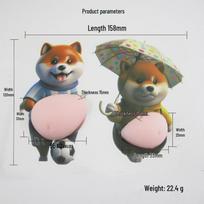Shiba Inu Corgi Dog Car Anti-collision Silicone Sticker & Squeeze Toy gray