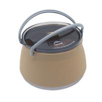 1L Camping Cook Pot Stainless Steel Bottom Camping Kettle Outdoor Silicone Kettle Excellent Gift For Travel Picnic For Hiking Decor chaki