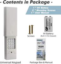 Universal Garage Door Opener Keypad 893MAX 315-390MHz 310-390Mhz Keypad white
