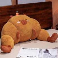 70Cm Croissant Lumbar Support Pillow Cute Capybara Carrot Toast Soft Stuffed Plush Toy Sofa Cushion Chair Back Pillow Charm Gift white