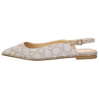 COACH Leather Casual Shoes Women's Brown C7841-STN 35.5 white