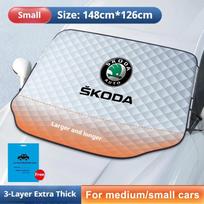Car front windshield cover/snow protection/sunshade suitable for Skoda Octavia, Superb, Swift, Kodiak, Karok, Fabia, Kamik xknz73 white