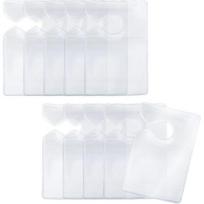 ecocstm 10 PCS Clear Parking Permit Holder Tag, Rear View Mirror Hanger | Parking Pass Holder, Car Vertical Parking Lot Pass, Hang Tag Holdefor Car white