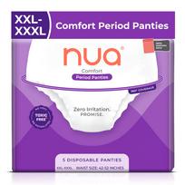 Nua Comfort Period Panties (XXL-XXXL) | Pack of 5 | Disposable | 360° Coverage | Zero Irritation | 4x Comfort | For Heavy Flow | No rashes | Leakpr