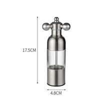 304 Stainless Steel Pepper Grinder Kitchen Utensils Sea Salt Pepper Manual Grinding Bottle Black Pepper Grinder Kitchen Supplies gray