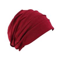 Moterų medvilniniai kvėpuojantys hidžabai Turbanas Elastingas galvos apdangalas Chemoterapijos kepuraitė One Size raudona