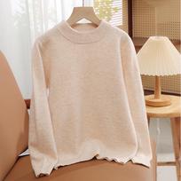 A-Point Children's Pure Wool Sweater - Autumn/Winter Round Neck Pullover for Boys and Girls 160 cm smėlis