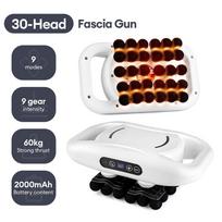 42-Heads Fascia Gun High-Frequency Vibration Body Massage Gun Back And Waist Massager Neck Shoulder Massager Muscle Masajeador white