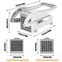 Manual Fries Machine Commercial Vegetable Fruit Meat Chopper Dicer Cutting Machine Stainless Steel Potato Cutter French Slicer gray