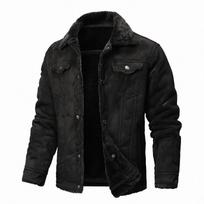Naujos Mados Vyriški Įstrižo Užtrauktuko Odiniai Ir Kailiniai Integruoti Striukės Ir Paltai Vyriški Vilnos Šilti Odiniai Striukės Slim Fit Jaquetas 2XL juoda