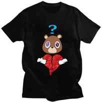 Custom Kanye West Bear Heart Break Tshirt for Men Short Sleeve Leisure T Shirt Cool T-shirts Pure Cotton Tee Gift Idea - Men'... 5XL įvairiaspalvis