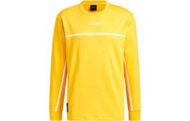 Adidas National Geographic Co Branded Section T Shirts Men's Yellow Crew Neck Thickened Straight Fit IL8977 M yellow