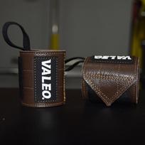 VALEO Leather Deadlift Wrist Wraps & Grip Strength Straps for Pull-ups & Bar Fitness black