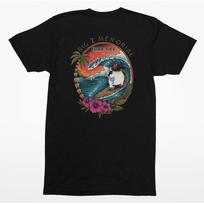 Surfing Penguin T-Shirt – Big Z Memorial Surf Off Tropical Wave Back Print XXXL gray