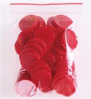100Pcslot 30Mm Plastic Poker Chips Casino Bingo Markers Token Fun Family Club Board Games Toy Plastic Chips Coins Teaching Mus raudona