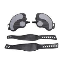 Leg Training Fitness Device Footboard Exercise Bike Pedals with Strap Stationary Recumbent Bike Pedals for Homes Workout gray
