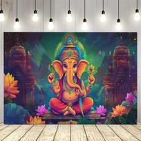 3D mural, elephant print, tapestry, mandala geometry, fractal art, wall hanging, bohemian hippie background, home decoration 100X70CM blue
