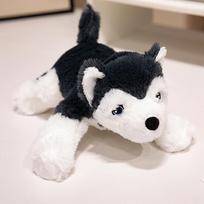 26/57cm Simulation Husky Dog Plush Toy Simulation Stuffed Dog Animal Toys for Children Soft Baby Doll Kids Birthday Gift black