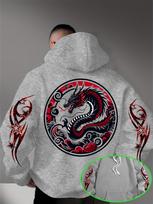Chinese Dragon Cloud Circle Back Print Tribal Star Pattern Sleeve Men Hip Hop Sports Hoodie Oriental Street Oversized Casual Pullover Sweatshirt S balta