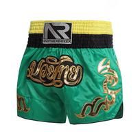 Muay Thai šortai vyrams ir moterims: MMA treniruočių ir kovos menų apranga M black