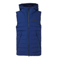 Nike Nsw Pūkinė Liemenė Šilta Patogi Su Gobtuvu Užtrauktuku Pilka Ančių Pūkais Paminkštinta Liemenė Vyriškos Liemenės 806865-423 L blue