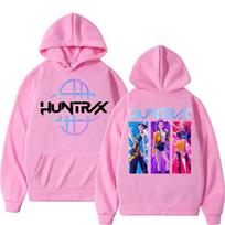 Anime KPop Demonų Medžiotojai Rumi Mira Džemperis Vyrams Moterims Mada Cosplay Džemperiai su Gobtuvu Y2k Didelio Dydžio Vilnos Atsitiktinio Stiliaus Ilgomis Rankovėmis S rožinė