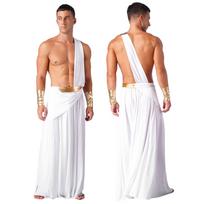 Vyriški Senovės Graikijos Dievo kostiumai Romos gladiatorių Helovino cosplay Viduramžių riterio kario vaidmenų žaidimo apranga karnavalo vakarėliui S balta
