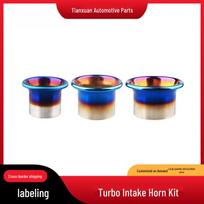 Stainless Steel Burnt Blue Air Intake Turbo Horn Decorative Vent 3.5 inch (89mm) blue