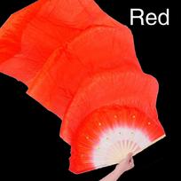 1.5M Creative Dance Silk Veils Fan Performance Props Synthetic Fiber Bamboo Folding Fans Colorful raudona