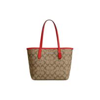 COACH shoulder bag City 23 Gold Label Logo Classic Presbyopia Snap Canvas and Leather Tote Tote Shopping Hand-held Medium Women's Multicolor auksas