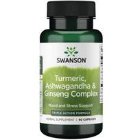 Turmeric, Ashwagandha & Ginseng Complex - N60 - Ciberžolė, ašvaganda ir ženšenis - Swanson