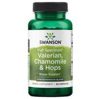 Valerian, Chamomile & Hops - N60 - Valerijonas, ramunėlės ir apyniai - Swanson