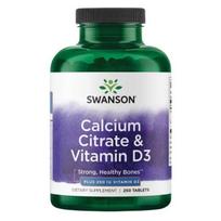 Calcium Citrate & Vitamin D3 - Kalcio citratas ir vitaminas D3 - N250 - Swanson
