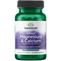 Albion Magnesium & Calcium - N90 - Magnis & Kalcis su Vitaminais D3 ir K2 - Swanson