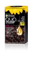 GARNIER Olia plaukų dažai nr. 4.12 Tamsiai ruda - Mirdintis tamsiai rudas