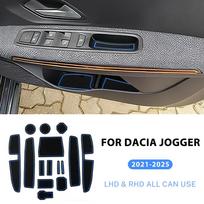 Neslystantis angų kilimėlių rinkinys Dacia Jogger Hybrid 2021-2025 m. Interjero durų griovelių kilimėliai Blue / 15 mėlyna