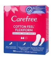 Carefree Cotton Flexiform Fresh Scent Sanitary Pads - gaivus kvapas 1 pakuotė - 56 vnt.