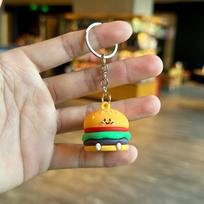 Prancūziškų bulvyčių burgerio raktų pakabukas mielas minkštos gumos automobilio raktų pakabukas krepšio pakabukas dovana brown