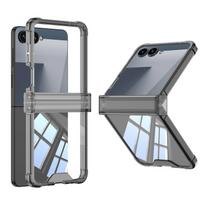 Samsung Galaxy Z Flip 8 dėklas Spalvingas Skaidrus Silikoninis Sulankstomas Vyris Keturi Kampai Apsauga Nuo Kritimo Kietas Dangtelis Priedas Galaxy Z Flip 8 rožinė