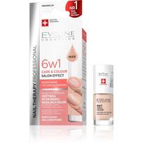 Eveline Nail Therapy Color-Enhancing Nail Conditioner 6in1 NUDE 5ml nagų kondicionierius, kuris pagerina nagų spalvą.