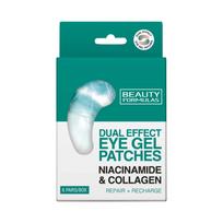BEAUTY FORMULAS Eye Gel Patches Dviejų efektų geliniai paakių pleistrai - Niacinamidas + Kolagenas