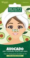 BEAUTY FORMULAS Nose Pore Strips Giliai valantys nosies pleistrai - Avokadas 1 pakuotė - 6 vnt.