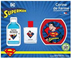 CORINE DE FARME Disney Superman dovanų rinkinys (tualetinis vanduo 50ml + 3in1 putojantis gelis 300ml + užkandžių dėžutė)