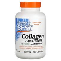 Collagen Types 1 and 3 with Peptan and Vitamin C, 500mg - 240 caps - Doctor's Best